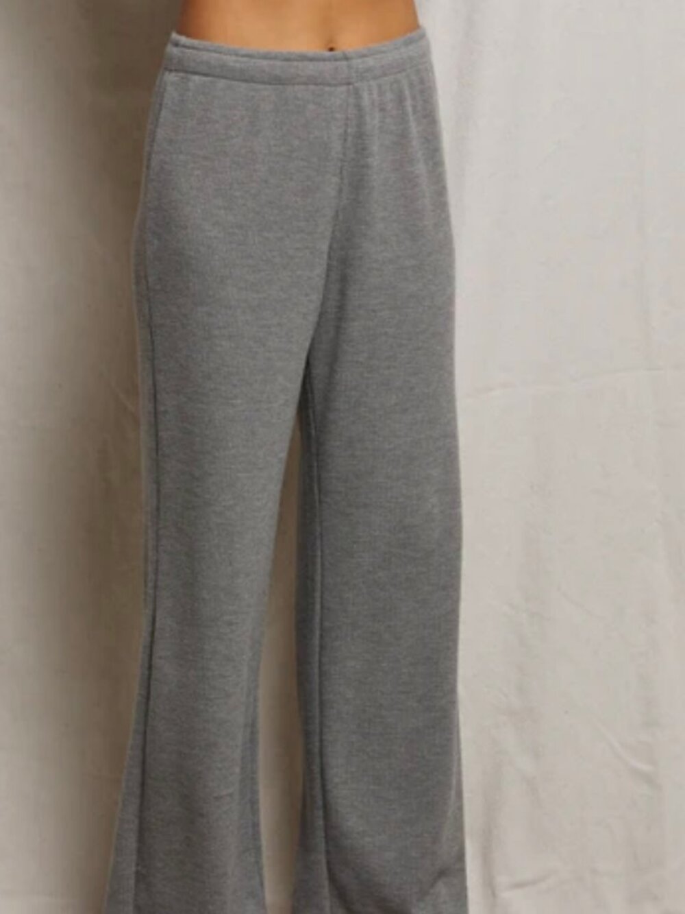 perfectwhitetee Shane Waffle Pant in Heather Grey - Picture 5 of 15